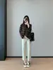 Jeans de mujer de cintura alta, nuevos pantalones rectos de otoño, adelgazantes y que realzan la altura, versátiles pantalones rectos tipo baguette H082407
