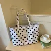 Bolsa de compras de moda de lunares estilo coreano, bolsa tote dopamina para mujer, bolso de mano de gran capacidad para el trabajo, bolso de hombro moderno para el trabajo