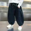 Roupas de Primavera e Outono para Meninos Calças Jeans Estilo Coreano Infantis Bonitas Largas Versáteis Calças Banana Calças para Crianças Pequenas Comércio Exterior Atacado