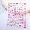 Pegatinas para Uñas de Dibujos Animados Estilo Little Red Book con Emojis para Niñas, Calcomanías Decorativas de Conejo y Mariposa para Diarios de Niñas
