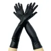 Guantes Plateados con Recubrimiento de Charol para Performance de Pole Dance Accesorios de Disfraz de Halloween Guantes Ajustados para Adultos