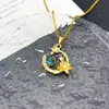 Colar Borboleta Estrela Cobre Microcravejado Zircônia Planeta Acessórios Nicho Design Totalmente Cravejado Elegante Aço Titânio Corrente de Clavícula Acessórios