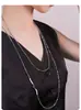 Cadena de Suéter de Perlas en Capas Fragmentadas Europea y Americana Transfronteriza Collar Asimétrico de Tres Capas para Mujer Collar de Perlas Francés de Múltiples Capas