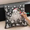 Venda Quente Transfronteiriça Almofada para Colorir Graffiti DIY Natal Sofá Toque de Alto Padrão Lavável Fronha de Almofada para Colorir Artesanal Personalizado