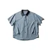 Yidao Vintage 2025 Verão Nova Marca da Moda ao Ar Livre Blusa Color Block Fresca de Secagem Rápida Nicho Solta de Manga Curta