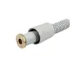 Mangueira de chuveiro de plástico PVC corrugado branco, tubo de entrada de chuveiro à prova de explosão e anti-dobras, tubo de conexão, acessórios de banheiro