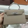 Bolsa Kelly Segunda Geração Padrão Palmeira 2026 Modelo Novo Bolsa Feminina de Alto Padrão Mini Bolsa de Mão Bolsa Transversal Texturizada para Mulheres