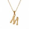 Collar de Acero Inoxidable Hip-Hop con Textura de Bambú y Letras Europeas y Americanas para Mujer, Color Dorado, 26 Colgantes, Collar al por Mayor, No se Desvanece