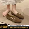 Zapatos planos cuadrados con hebilla para mujer de talla grande, nueva colección primavera/otoño 2026, mocasines casuales sin cordones de suela plana