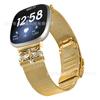 Para Fitbit versa4 pulseira de relógio de aço inoxidável versa3 borboleta tartaruga fivela traseira milanis em stock