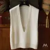 Chal de Punto Holgado con Cuello en V Profundo, Estilo Nuevo de Primavera 26, Prendas Exteriores sin Mangas de Moda con Cuello en V Profundo para Mujer, Estilo Coreano