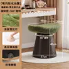 Taburete de maquillaje color crema estilo francés para el dormitorio, un taburete de tocador de lujo ligero que puede girar y ahorrar espacio, adecuado para usar con un tocador