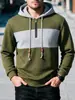 Talla Europea Amazon Sudadera de Primavera y Otoño para Hombre Nueva Sudadera a Cuadros Bloque de Color para Hombre con Capucha de Manga Larga Casual Deportiva