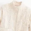 Bestseller transfronterizo de AliExpress: Colección de primavera 2026, chaqueta de tweed a la moda y versátil con cuello alto y flecos 7522249