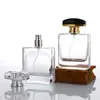 Botella de Perfume Transparente de Fondo Grueso de Alta Gama Creativa 50ml Botella de Relleno Cosmético Botella de Vidrio con Atomizador Fino para Perfume