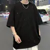 Camiseta Masculina de Verão 2026 Céu Estrelado, Corte Solto, Manga Curta, Seda Gelada, Nova Tendência Estilo Americano, Pulôver de Meia Manga