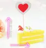 Cartão de inserção para bolo de amor de camada dupla brilhante com glitter rosa amor terno inserção brilhante 6 peças por pacote