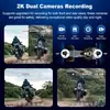 Bepocam Cámara de Salpicadero para Motocicleta CarPlay Navegación Todo en Uno Pantalla Táctil de 5 Pulgadas HD 2K