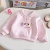 Sudadera de Forro Polar con Estampado de Dibujos Animados para Niña de Invierno 26 Nuevo Estiloso Bebé Cuello Polo Manga Larga Otoño/Invierno