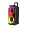 Caixa de Som Portátil com Carrinho Alta Potência 60W 80W Plug-in para Exterior Alto-falante Grande Duplo de 6,5 polegadas Duplo de 8 polegadas Caixa de Som Bluetooth
