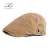 Gorra de Algodón para Hombre, Estilo Verano, Boina Bordada 3D Personalizada, Gorra Casual Retro Británica Artística para Mujer