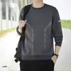 Sudadera para hombre, nuevo modelo primavera y otoño 2025, cuello redondo, corte holgado, top de otoño sin capucha, chaqueta de manga larga para adolescentes
