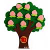 Jardim de infância decoração diy feltro layout de sala de aula feltro árvore frutífera digital fruta interação pai-filho senti árvore cognitiva