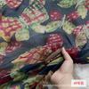 Tela Chifón de Seda Estampada Ancha de 140 cm, Chifón de Seda Morera Ligero Falda de Playa de Verano, Ropa de Protección Solar, Tela para Bufanda de Seda