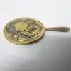 Espelho de Maquiagem Metálico de Mão Souvenir Cultural Espelho de Maquiagem com Cabo Estilo Chinês Espelho Pequeno Espelho Portátil Estilo Chinês para Mulheres