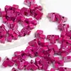 Jenga Cuadrado Colorido Dingyi Luna Fría Cuentas Acrílicas Galvanizadas con Agujero Pasante Cuentas Sueltas Cadena para Teléfono Móvil DIY Accesorios de Joyería