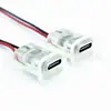 Conector hembra tipo C con cable de 10 cm, puerto C empotrable de encaje, puerto de carga USB-C de carga rápida DIY para dispositivos, 2P