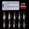 Molde de Armadura para Extensión de Uñas de Arte de Uñas Transfronterizo 100 Piezas PVC Caja Blíster Armadura Transparente con Escala Molde de Armadura de Cristal