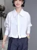 Camisa de Manga Larga Plisada con Dobladillo de Cordón para Mujer, Nuevo Estilo de Primavera, Top Versátil y Único de Manga Murciélago, Sin Arrugas y Ligeramente Elástico