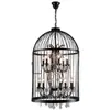 Jaula de pájaros de cristal estilo country americano barra personalidad creativa restaurante Cafetería Bar tienda de ropa hierro retro candelabro