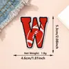 Parches de Tela de Colores Rojos con 26 Letras del Alfabeto Inglés y Números, Estilo Béisbol Americano, Parches Decorativos para Planchar DIY