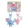 Llavero Auténtico Serie Stitch Pareja Helado Copo de Nieve Abrazándose Llavero Creativo Colgante para Bolso