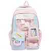 Mochila Escolar H7 Dopamina 2026 Nueva Dulce Femenina Color de Contraste Moda Más Fácil de Combinar Mochila de Gran Capacidad Bolso para Mujer