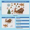 2027 Santa Claus Vacaciones Verde Regalo Luz Bola Copo de Nieve Tren Calcetines Vidrio Estático Gabinete Ventana Pegatina Arte