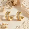 2026 Pendientes Geométricos Dobles de Anillo de Moda Europea y Americana Transfronterizos de Amazon para el Viaje Diario Pendientes Retro Franceses para Mujer