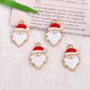 Accesorios de bricolaje navideños, aleación de aceite, forma de Papá Noel, accesorios de bricolaje, pulsera, pendientes, collar, colgante