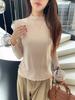 Camiseta Suéter de Punto Elegante para Mujer de Otoño e Invierno con Estampado de Hongos Manga Larga Estilizado Gris Venta al por Mayor Dropshipping