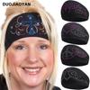 Amazon Moda Diadema Ancha Elástica con Logo de Pedrería y Patrón de Diamantes Brillantes Diadema Negra al por Mayor con Pedrería