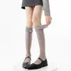 Meias de Algodão Estilo Ballet com Renda, Finas para Primavera e Verão, Lolita Doce, Menina JK, Meias para Panturrilha