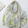 Lenço de Seda Estampado Floral de Limão Digital 80 Contagens Comércio Exterior Transfronteiriço Live Print Lenço Quente Versátil para Primavera e Outono