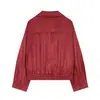 2026 Verano Nuevo Europeo y Americano Transfronterizo Chaqueta de Cuero con Textura de Gamuza para Mujer w101 6309