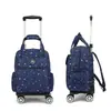 Mochila Bolsa de Mão Dobrável Leve Mala com Roda Universal Viagem de Curta Distância Escola Mochila com Haste Universal