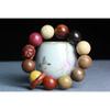 Pulsera de Múltiples Cuentas Hecha de Madera con Buey Tallado, Simbolizando Darle la Vuelta a las Cosas, Doce Signos del Zodiaco, Cuentas de Palo de Rosa para Hombres y Mujeres, Pulsera, Colgante para Coche