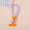 Cordón Corto con Bloques de Color Macaron con Almohadilla, Accesorio de Llavero para Funda de Teléfono Universal Antiperdida Tejido