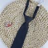 Corbata negra gris oscuro de algodón y lana, estampado de color sólido coreano, estilo universitario británico, informal, libre y a la moda.