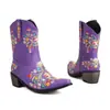 Botas Curtas Novas Outono e Inverno Femininas Bordadas Combinando Cores Estilo Étnico Retrô Comércio Exterior Salto Grosso Bico Quadrado Botas de Cavaleiro Martin Botas Femininas plus size
